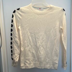 Boden Cream and Black Fitted Sweatshirt with Distinctive Sleeve Design